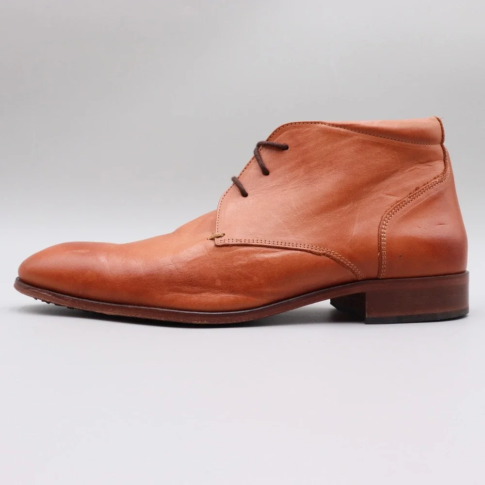 Denbroeck John St. Mens Size 13 US 47 EU Brown Leather Chukka Ankle Dress Boots